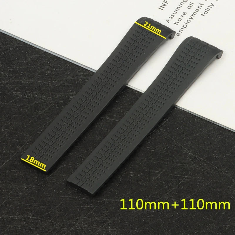New 21mm Black Blue Green Curved And Silicone Rubber Watchband For PK PHI For 5164a 5167a-001 Watch Strap Band